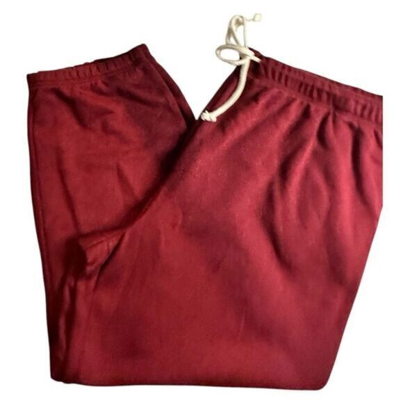 NWT Arizona Jean Co Plus Size Maroon Fleece Joggers Drawstring Waist - Size 3XL - Picture 1 of 8